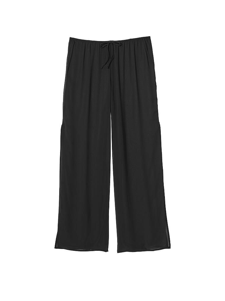 Transparan Crinkle Genis Paca Pantolon arka görünümü