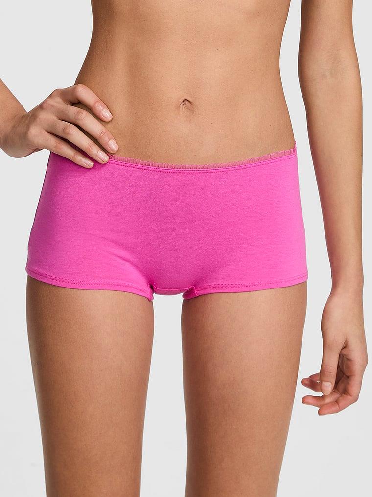 Pink Pamuklu Boyshort Kulot arka görünümü