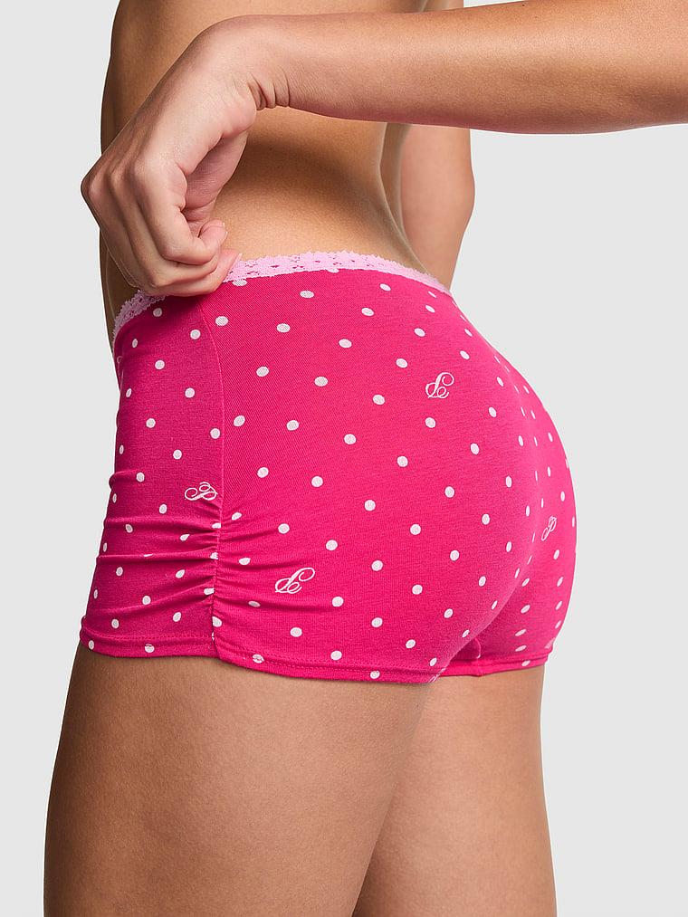 Pink Pamuklu Boyshort Kulot arka görünümü
