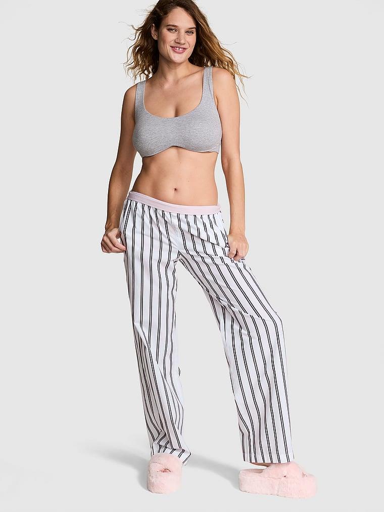 Pink Pamuklu Poplin Logolu Pijama Alti arka görünümü