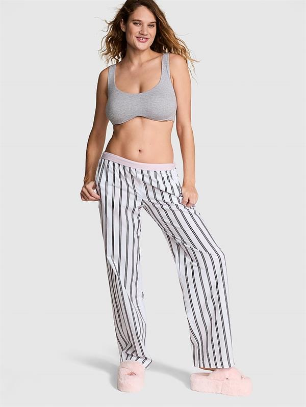 Pink Pamuklu Poplin Logolu Pijama Alti