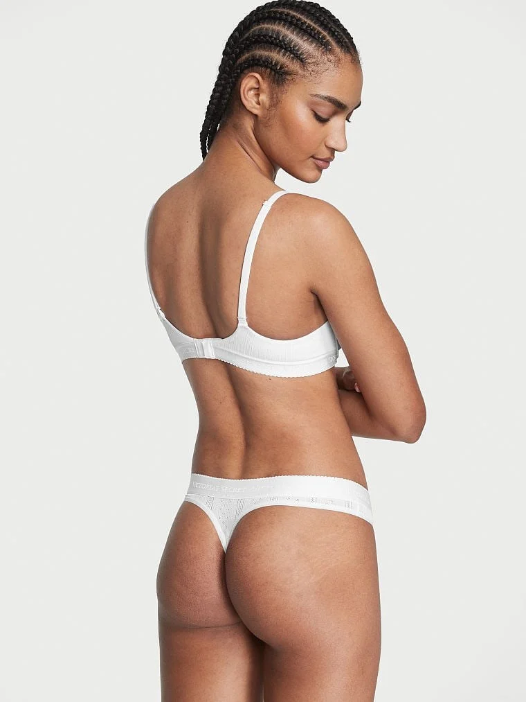 Logolu Pointelle Tanga arka görünüm