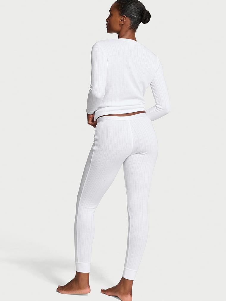 Pointelle Henley Uzun Pijama Takimi arka görünümü