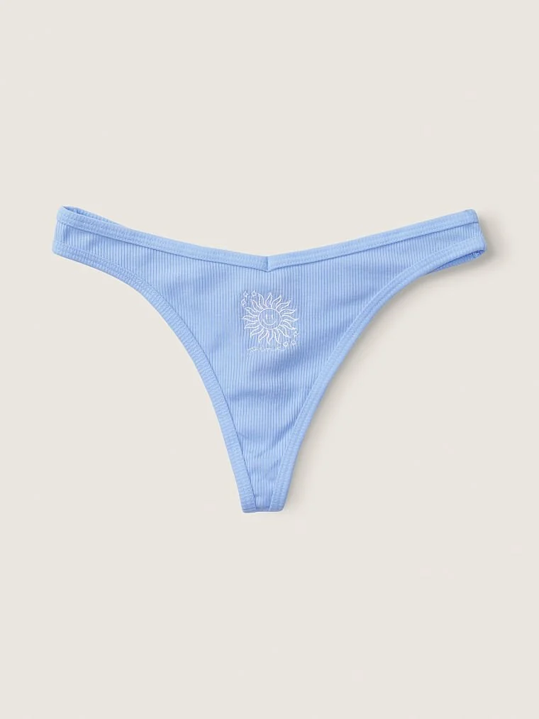 Pink Pamuk Tanga Kulot arka görünüm