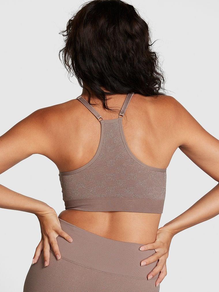 Pink Seamless Hafif Astarli Sporcu Sütyeni arka görünüm
