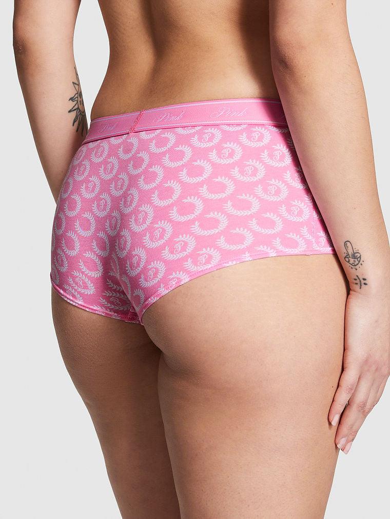 Pink Logolu Pamuklu Boyshort Kulot arka görünüm