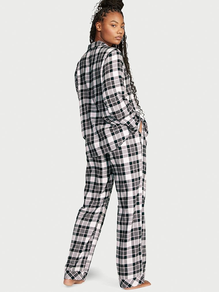 Flanel Uzun Pijama Takimi arka görünümü