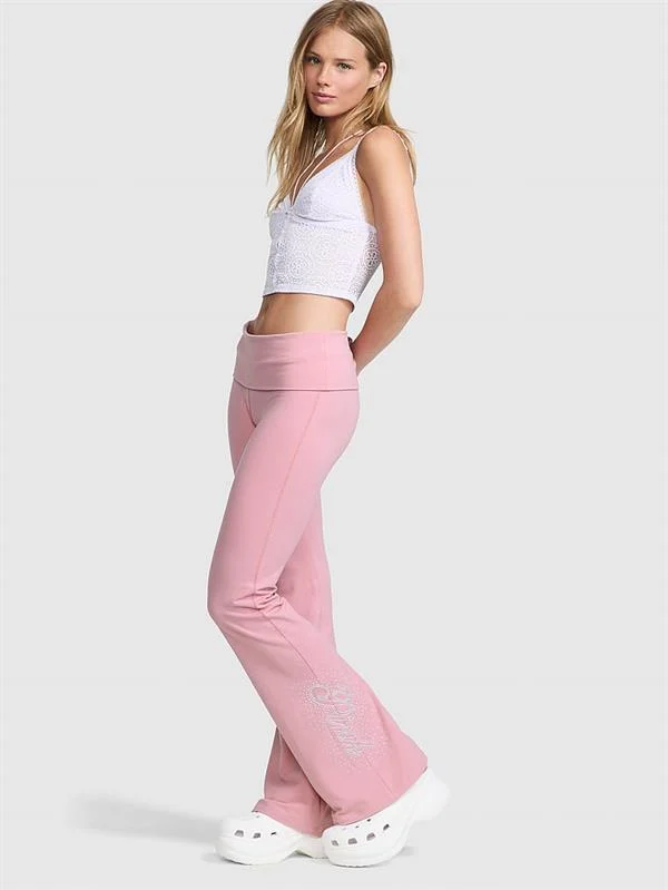 Pink All Day Beli Katlanabilen Ispanyol Paca Tayt ön görünüm