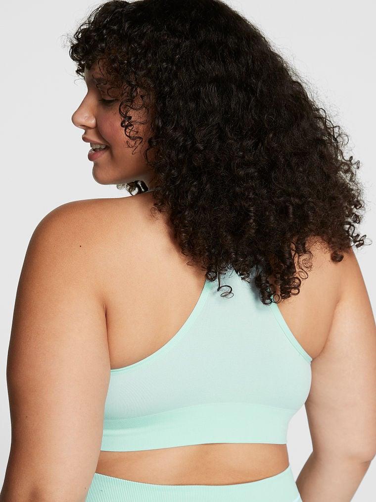 Pink Seamless Racerback Sporcu Sütyeni arka görünümü