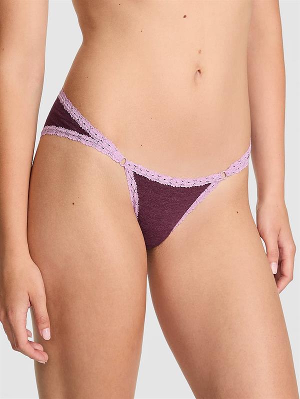 Pink Dantel Detayli Pamuklu Cheeky Kulot