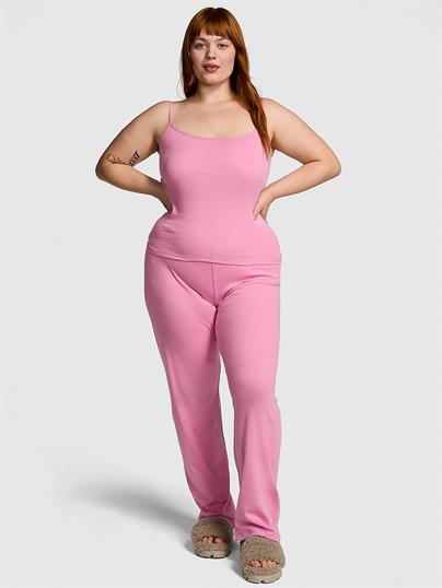 Pink Spill The Tea Pamuklu Uzun Pijama Takimi