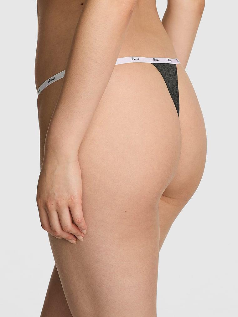 Pink Logo Detayli Pamuklu Scoop Tanga arka görünümü