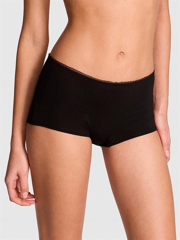 Pink Pamuklu Boyshort Kulot