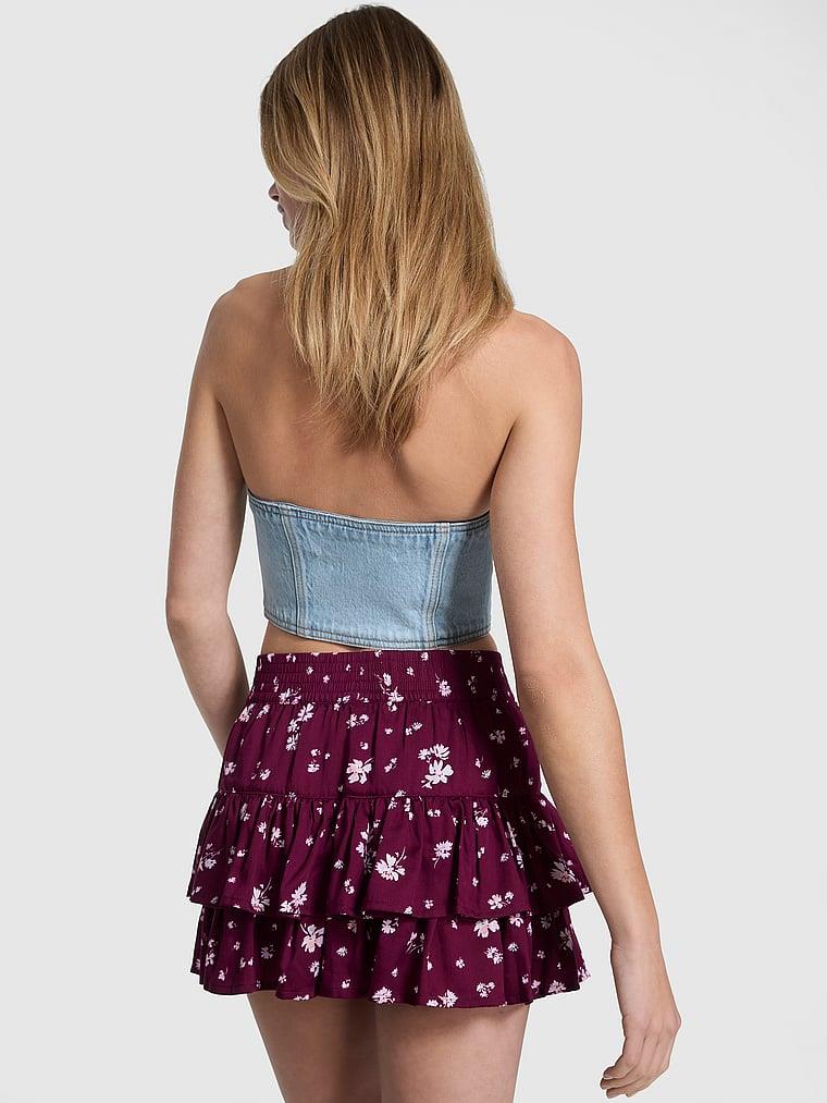 Pink Summer Fling Saten Fırfırlı Etek arka görünümü