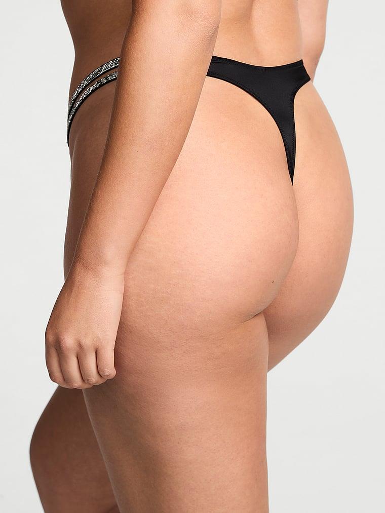 Işıltılı Cift Askili Smooth Tanga arka görünümü