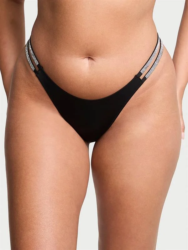 Işıltılı Cift Askili Smooth Tanga ön görünüm