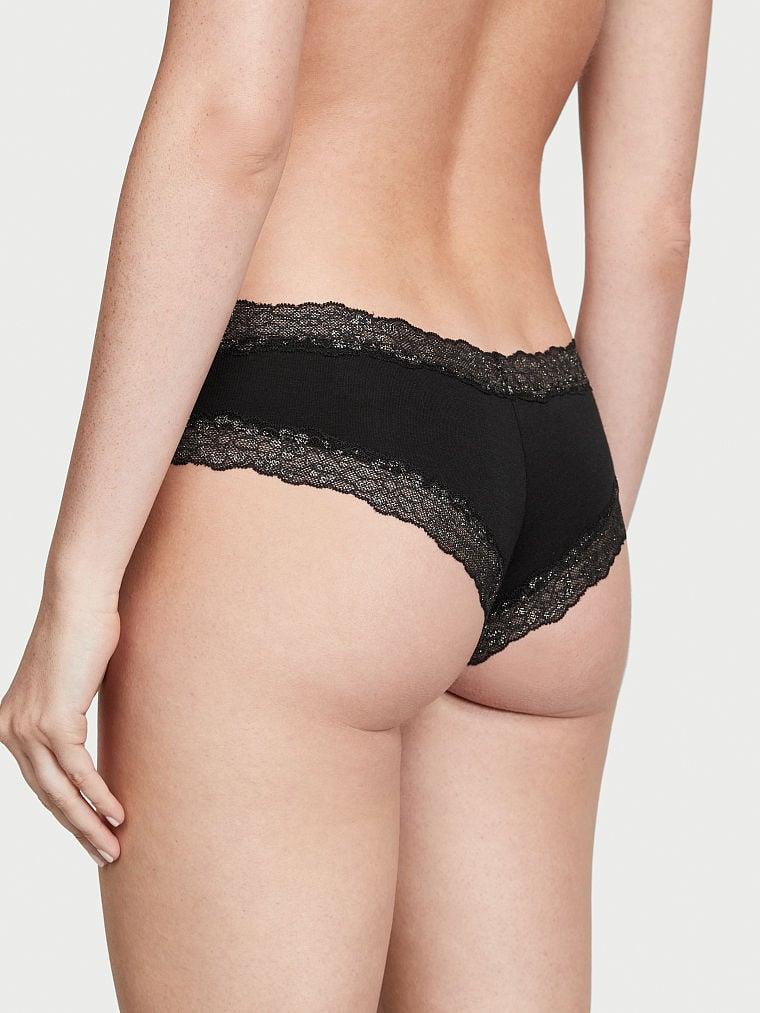 Kenarlari Dantelli Işıltılı Pamuklu Cheeky Kulot arka görünümü