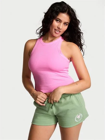 Pink Dik Yaka Fitilli Atlet ön görünüm