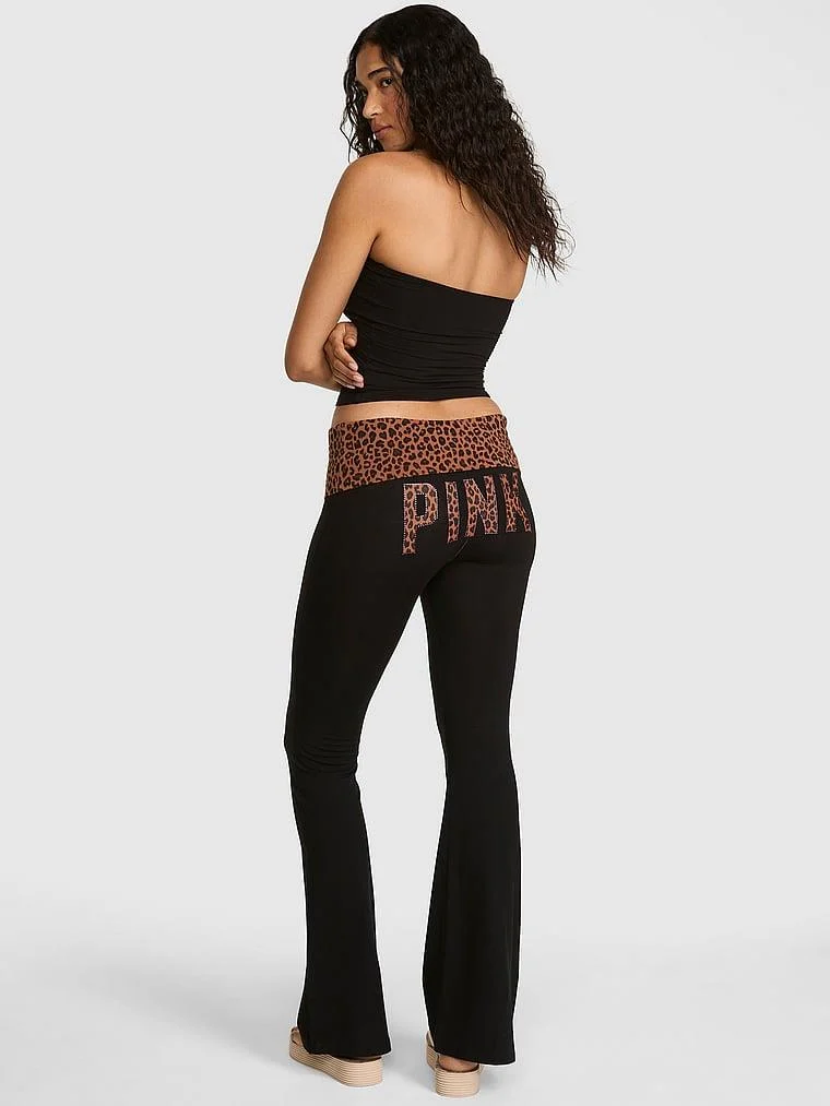 Pink All Day Beli Katlanabilen Ispanyol Paca Tayt arka görünüm