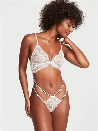Tease Işıltılı Askili Astarsiz Dantelli Ucgen Teddy