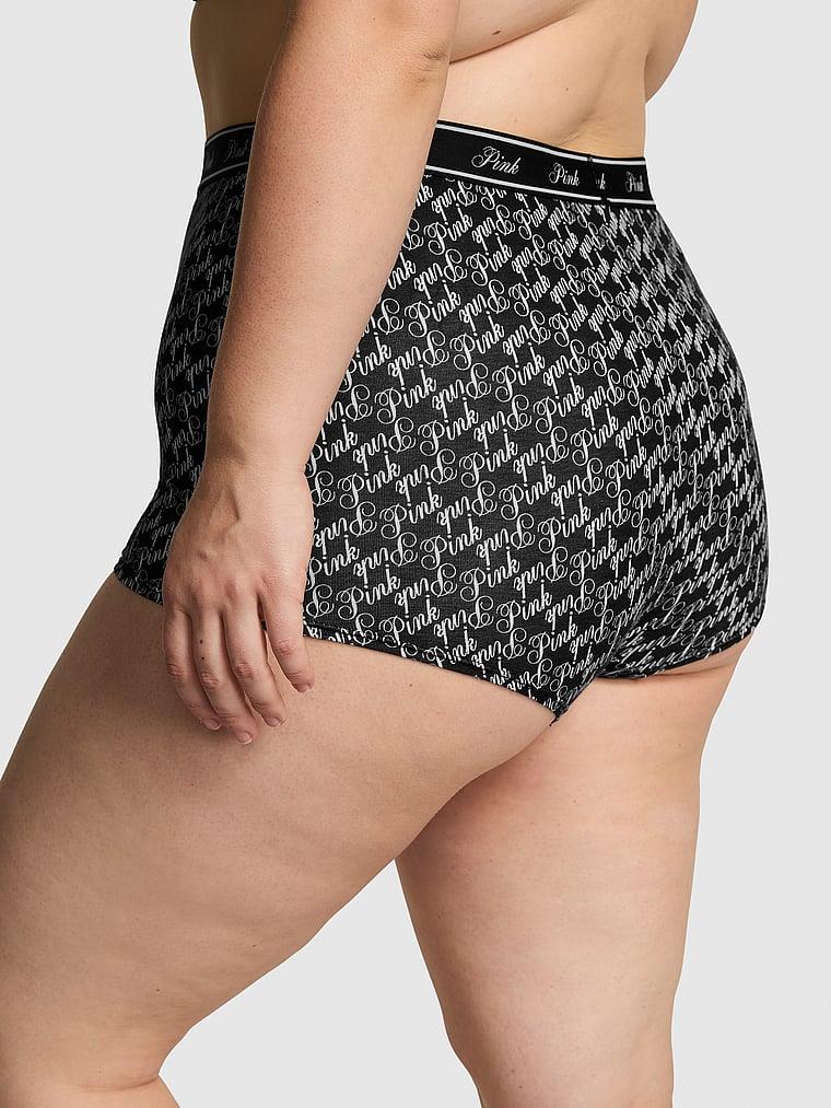 Pink Mikro Logolu Yüksek Bel Boyshort Kulot arka görünüm