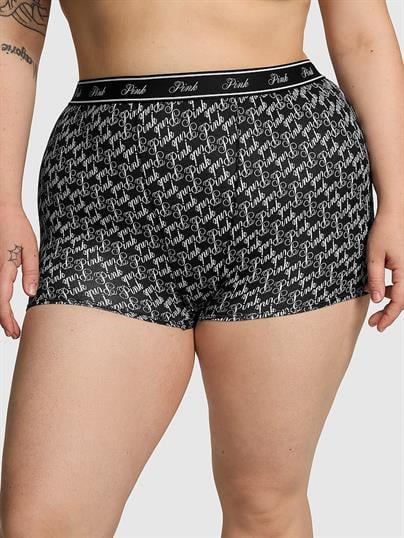 Pink Mikro Logolu Yüksek Bel Boyshort Kulot