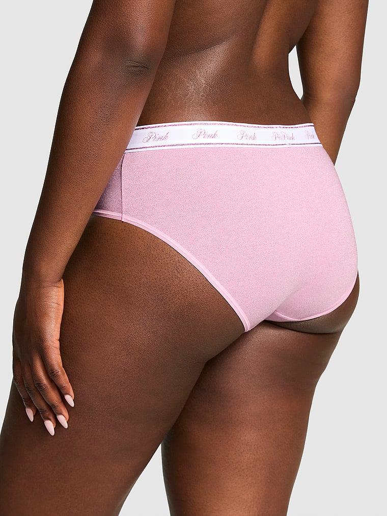 Pink Logolu Pamuklu Işıltılı Hiphugger Kulot arka görünüm