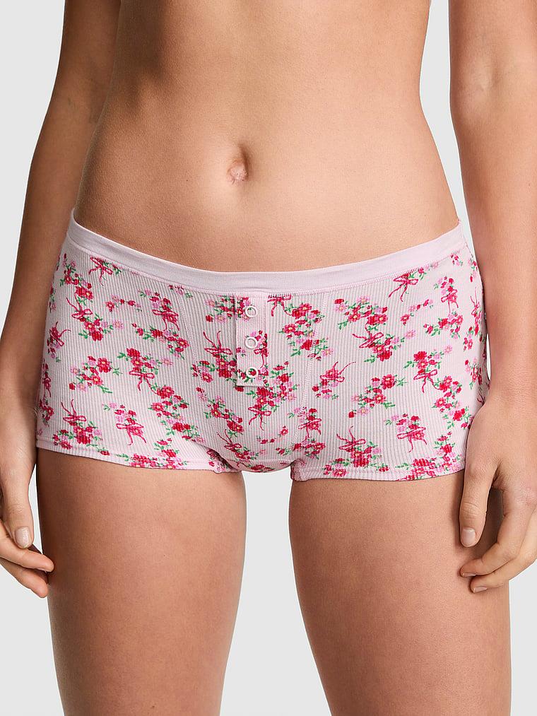 Pink Pamuklu Boyshort Kulot arka görünümü