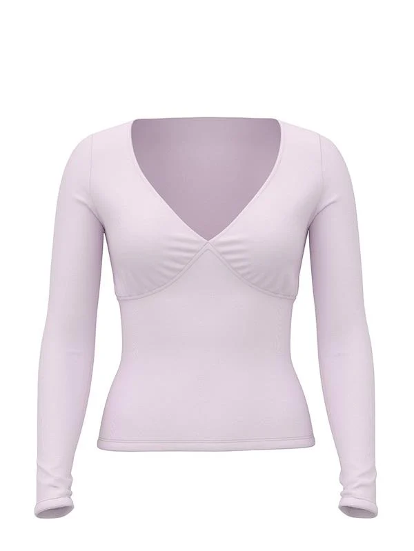 Pink Base Esnek Buzgulu Uzun Kollu Tisort ön görünüm