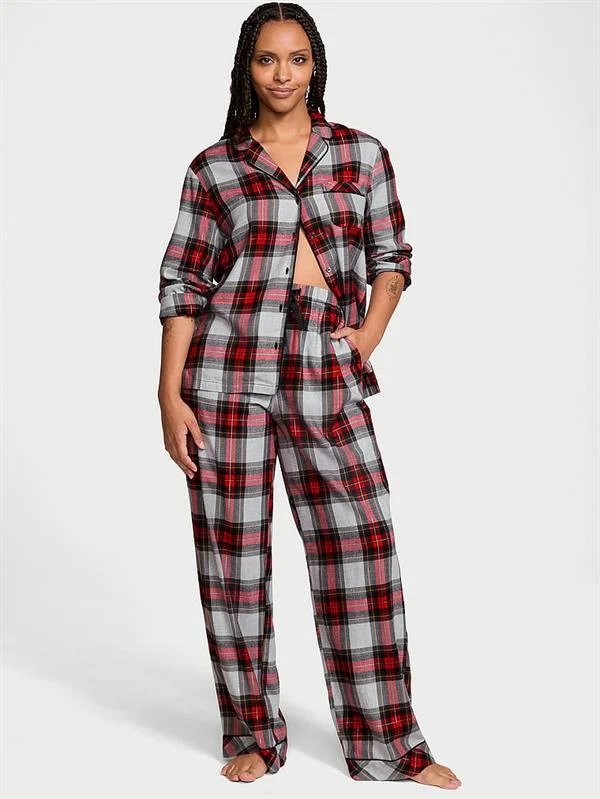 Flannel Uzun Pijama Takimi