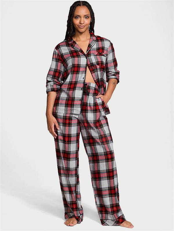 Flannel Uzun Pijama Takimi