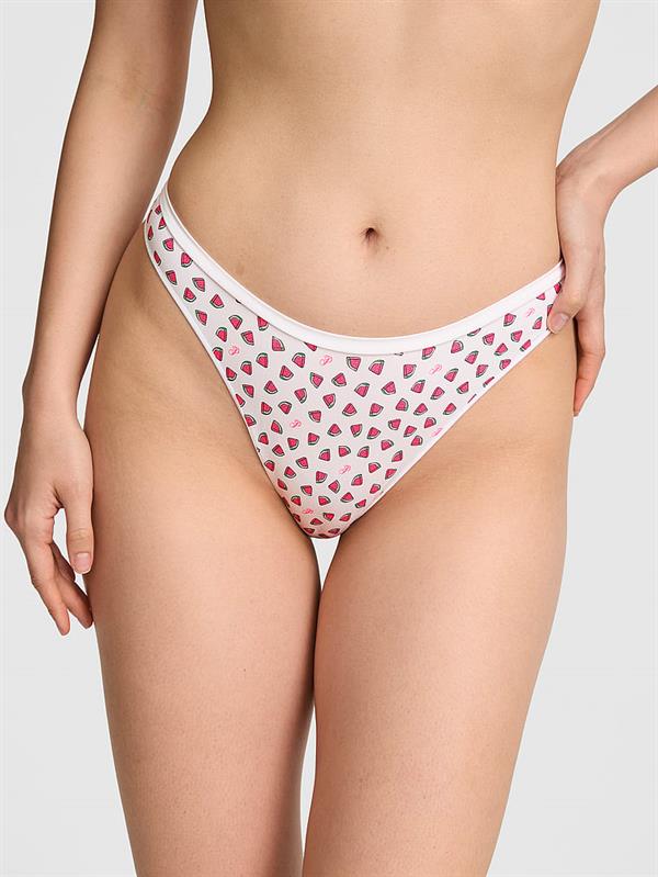 Pink Seamless Derin Bacak Kesim Tanga