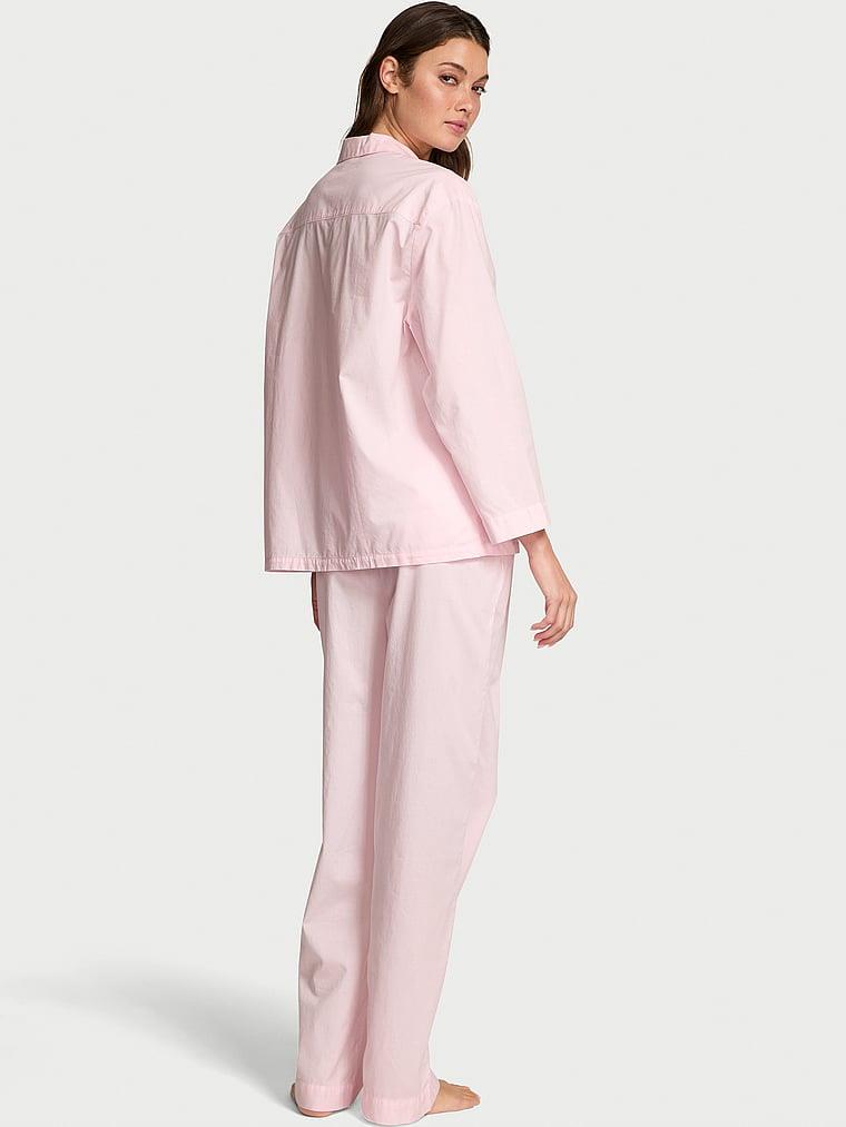 Pamuklu Oversize Uzun Pijama Takimi arka görünümü