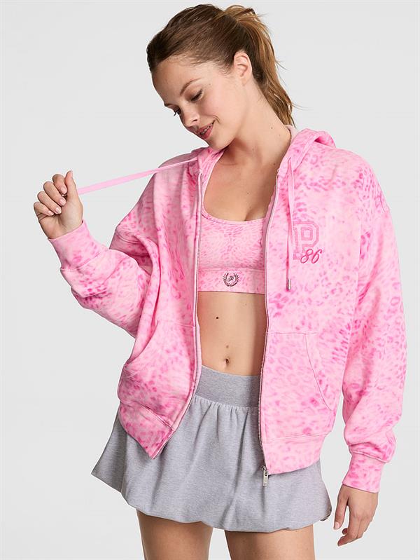 Pink Ivy Kampus Fermuarli Kapusonlu Ust