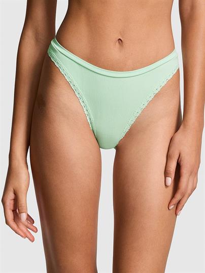 Pink Seamless Derin Bacak Kesim Tanga ön görünüm