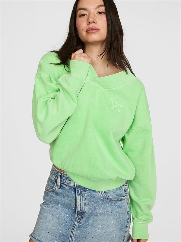 PINK V Yaka Sweatshirt