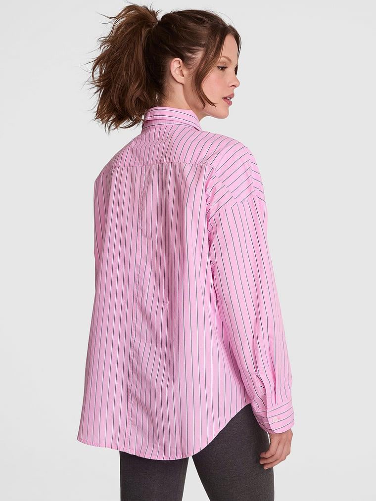 Pink Boyfriend Oversize Gomlek arka görünümü
