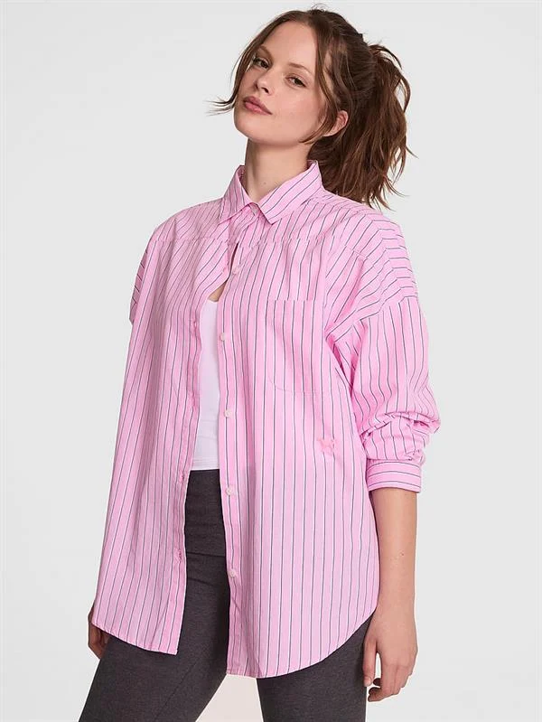 Pink Boyfriend Oversize Gomlek