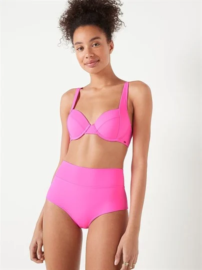 Pink Yüksek Bel Bikini Alti