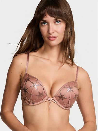 Bombshell 2 Beden Buyuk Gosteren Stardust Islemeli Push Up Sütyen