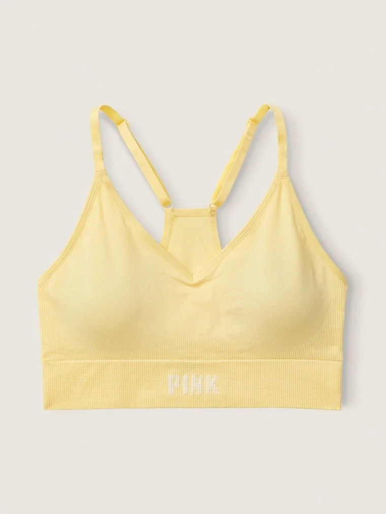 Pink Seamless Spor Sütyeni arka görünüm