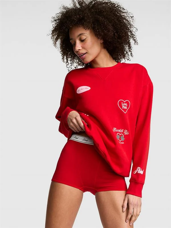 Pink Ivy Oversize Bisiklet Yaka Sweatshirt