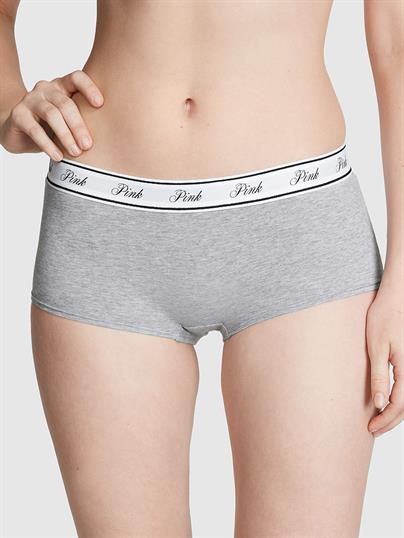 Pink Logolu Pamuklu Boyshort Kulot