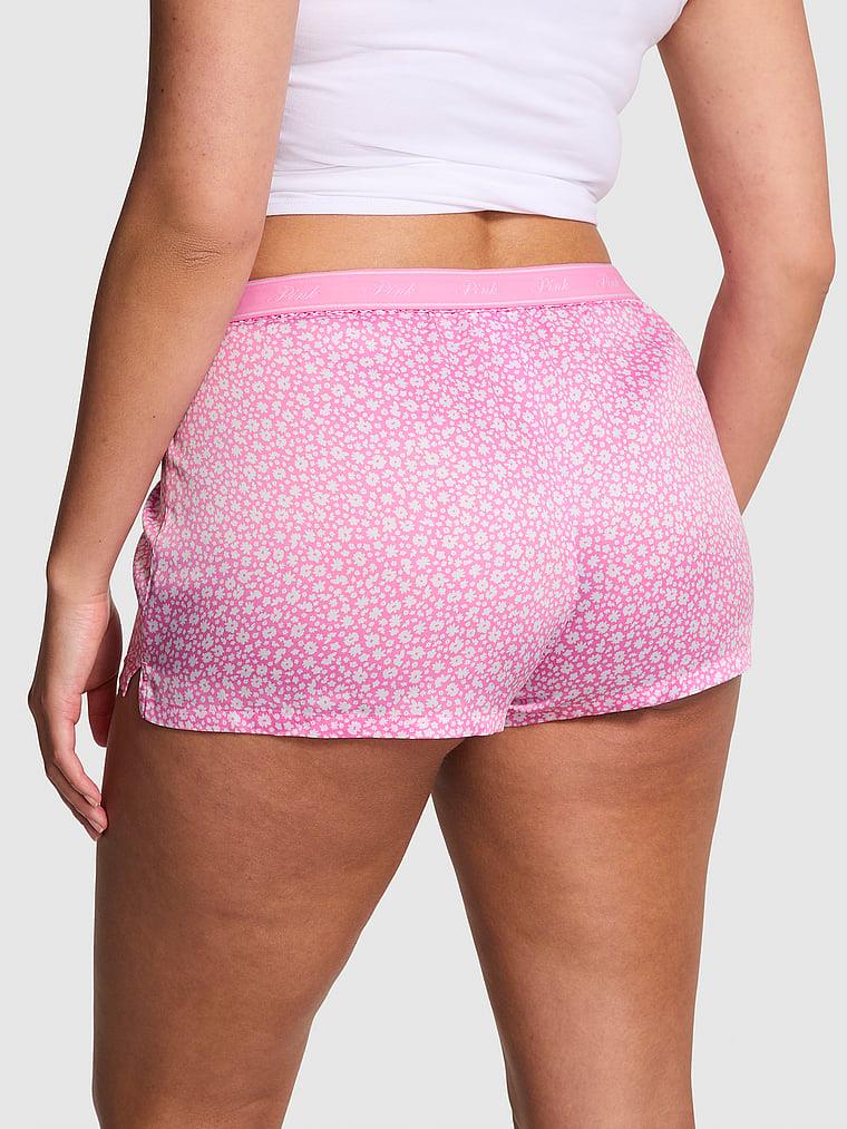 Pink Tencel Boxy Pijama Sortu arka görünüm