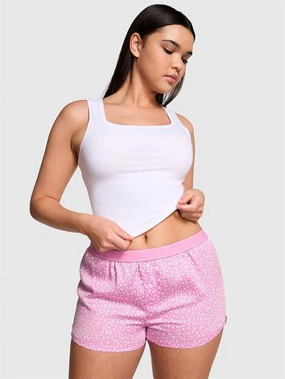 Pink Tencel Boxy Pijama Sortu ön görünüm