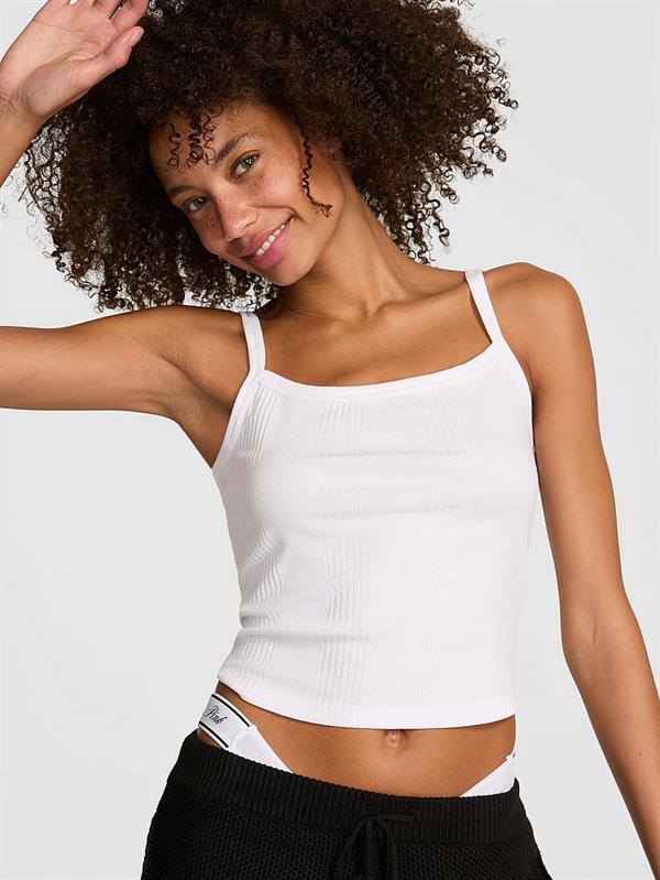 Pink Multi Rib Cami ön görünüm