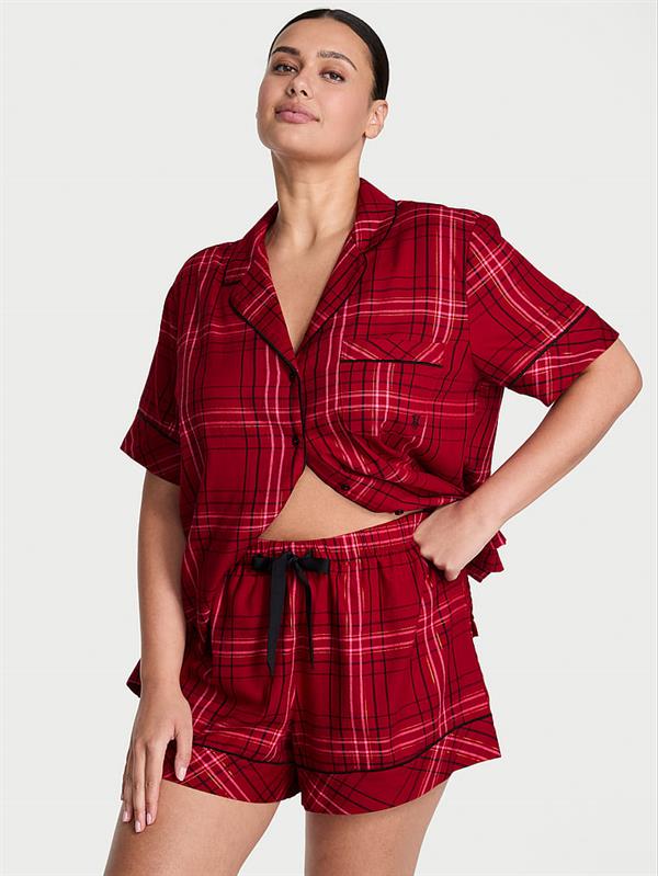Flannel Sortlu Pijama Takimi ön görünüm