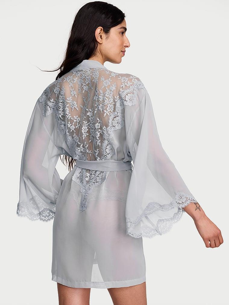 Sifon Ve Dantelli Kısa Sabahlık arka görünümü