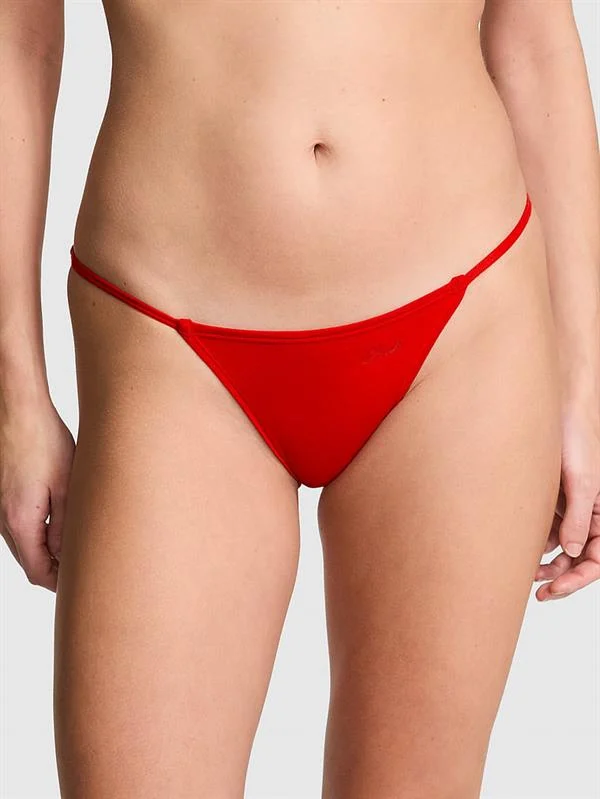Pink Pamuklu Askili Bikini Kulot ön görünüm