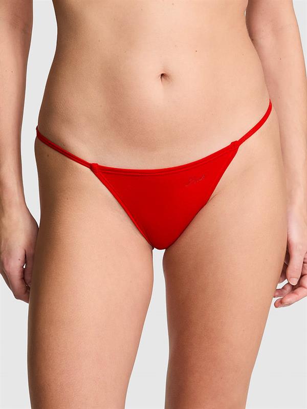 Pink Pamuklu Askili Bikini Kulot